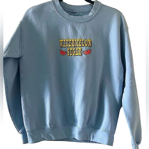 Watermelon Sugar Harry Styles Lyric Embroidered Sweatshirt - Picture 1 of 6